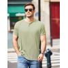 COOFANDY Men’s Henley Shirts Short Sleeve Casual Tee Summer Button Henley Soild T Shirts(Light Green)
