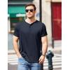 COOFANDY Men’s Henley Shirts Short Sleeve Casual Tee Summer Button Henley Soild T Shirts(Navy Blue)
