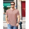 COOFANDY Men’s Henley Shirts Short Sleeve Casual Tee Summer Button Henley Soild T Shirts(Pink)