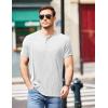 COOFANDY Men’s Henley Shirts Short Sleeve Casual Tee Summer Button Henley Soild T Shirts(White)