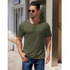 COOFANDY Men’s Henley Shirts Short Sleeve Fashion Casual T-Shirts Summer Button Basic Tee(Army Green)