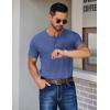 COOFANDY Men’s Henley Shirts Short Sleeve Fashion Casual T-Shirts Summer Button Basic Tee(Azure Blue)