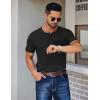 COOFANDY Men’s Henley Shirts Short Sleeve Fashion Casual T-Shirts Summer Button Basic Tee(Black)