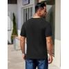 COOFANDY Men’s Henley Shirts Short Sleeve Fashion Casual T-Shirts Summer Button Basic Tee(Black)