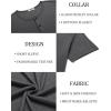 COOFANDY Men’s Henley Shirts Short Sleeve Fashion Casual T-Shirts Summer Button Basic Tee(Dark Grey)