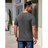 COOFANDY Men’s Henley Shirts Short Sleeve Fashion Casual T-Shirts Summer Button Basic Tee(Dark Grey)