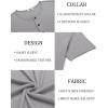 COOFANDY Men’s Henley Shirts Short Sleeve Fashion Casual T-Shirts Summer Button Basic Tee(Light Grey)