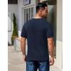 COOFANDY Men’s Henley Shirts Short Sleeve Fashion Casual T-Shirts Summer Button Basic Tee(Navy Blue)