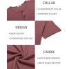 COOFANDY Men’s Henley Shirts Short Sleeve Fashion Casual T-Shirts Summer Button Basic Tee(Red)