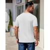 COOFANDY Men’s Henley Shirts Short Sleeve Fashion Casual T-Shirts Summer Button Basic Tee(White)