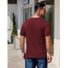 COOFANDY Men’s Henley Shirts Short Sleeve Fashion Casual T-Shirts Summer Button Basic Tee(Wine Red)