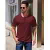 COOFANDY Men’s Henley Shirts Short Sleeve Fashion Casual T-Shirts Summer Button Basic Tee(Wine Red)