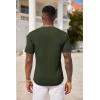 COOFANDY Mens Henley Shirts Short Sleeve Tshirt Basic Button Tees Summer Ribbed Pocket T Shirt Casual Stretch Tops(Army Green)