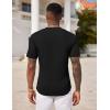 COOFANDY Mens Henley Shirts Short Sleeve Tshirt Basic Button Tees Summer Ribbed Pocket T Shirt Casual Stretch Tops(Black)