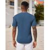 COOFANDY Mens Henley Shirts Short Sleeve Tshirt Basic Button Tees Summer Ribbed Pocket T Shirt Casual Stretch Tops(Blue)