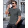 COOFANDY Mens Henley Shirts Short Sleeve Tshirt Basic Button Tees Summer Ribbed Pocket T Shirt Casual Stretch Tops(Dark Grey)