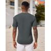 COOFANDY Mens Henley Shirts Short Sleeve Tshirt Basic Button Tees Summer Ribbed Pocket T Shirt Casual Stretch Tops(Dark Grey)