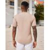 COOFANDY Mens Henley Shirts Short Sleeve Tshirt Basic Button Tees Summer Ribbed Pocket T Shirt Casual Stretch Tops(Khaki)
