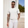 COOFANDY Mens Henley Shirts Short Sleeve Tshirt Basic Button Tees Summer Ribbed Pocket T Shirt Casual Stretch Tops(White)