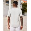 COOFANDY Mens Henley Shirts Short Sleeve Tshirt Basic Button Tees Summer Ribbed Pocket T Shirt Casual Stretch Tops(White)