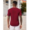 COOFANDY Mens Henley Shirts Short Sleeve Tshirt Basic Button Tees Summer Ribbed Pocket T Shirt Casual Stretch Tops(Wine Red)