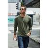 COOFANDY Men’s Henley T-Shirt Long Sleeve Casual Lightweight Pullover Shirts Soft Stretch Basic Tees Fall Tops(Army Green)