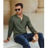 COOFANDY Men’s Henley T-Shirt Long Sleeve Casual Lightweight Pullover Shirts Soft Stretch Basic Tees Fall Tops(Army Green)
