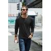 COOFANDY Men’s Henley T-Shirt Long Sleeve Casual Lightweight Pullover Shirts Soft Stretch Basic Tees Fall Tops(Black)