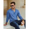 COOFANDY Men’s Henley T-Shirt Long Sleeve Casual Lightweight Pullover Shirts Soft Stretch Basic Tees Fall Tops(Blue)