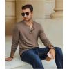 COOFANDY Men’s Henley T-Shirt Long Sleeve Casual Lightweight Pullover Shirts Soft Stretch Basic Tees Fall Tops(Brown)