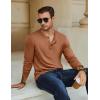 COOFANDY Men’s Henley T-Shirt Long Sleeve Casual Lightweight Pullover Shirts Soft Stretch Basic Tees Fall Tops(Caramel)