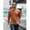 COOFANDY Men’s Henley T-Shirt Long Sleeve Casual Lightweight Pullover Shirts Soft Stretch Basic Tees Fall Tops(Caramel)