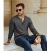 COOFANDY Men’s Henley T-Shirt Long Sleeve Casual Lightweight Pullover Shirts Soft Stretch Basic Tees Fall Tops(Dark Grey)