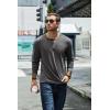 COOFANDY Men’s Henley T-Shirt Long Sleeve Casual Lightweight Pullover Shirts Soft Stretch Basic Tees Fall Tops(Dark Grey)