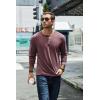 COOFANDY Men’s Henley T-Shirt Long Sleeve Casual Lightweight Pullover Shirts Soft Stretch Basic Tees Fall Tops(Dark Red)