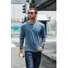 COOFANDY Men’s Henley T-Shirt Long Sleeve Casual Lightweight Pullover Shirts Soft Stretch Basic Tees Fall Tops(Demin Blue)