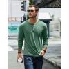 COOFANDY Men’s Henley T-Shirt Long Sleeve Casual Lightweight Pullover Shirts Soft Stretch Basic Tees Fall Tops(Green)