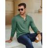 COOFANDY Men’s Henley T-Shirt Long Sleeve Casual Lightweight Pullover Shirts Soft Stretch Basic Tees Fall Tops(Green)