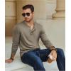 COOFANDY Men’s Henley T-Shirt Long Sleeve Casual Lightweight Pullover Shirts Soft Stretch Basic Tees Fall Tops(Khaki)