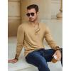 COOFANDY Men’s Henley T-Shirt Long Sleeve Casual Lightweight Pullover Shirts Soft Stretch Basic Tees Fall Tops(Light Khaki)