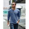 COOFANDY Men’s Henley T-Shirt Long Sleeve Casual Lightweight Pullover Shirts Soft Stretch Basic Tees Fall Tops(Navy)