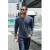 COOFANDY Men’s Henley T-Shirt Long Sleeve Casual Lightweight Pullover Shirts Soft Stretch Basic Tees Fall Tops(Navy Blue)