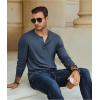 COOFANDY Men’s Henley T-Shirt Long Sleeve Casual Lightweight Pullover Shirts Soft Stretch Basic Tees Fall Tops(Navy Blue)