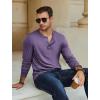 COOFANDY Men’s Henley T-Shirt Long Sleeve Casual Lightweight Pullover Shirts Soft Stretch Basic Tees Fall Tops(Purple)
