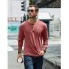 COOFANDY Men’s Henley T-Shirt Long Sleeve Casual Lightweight Pullover Shirts Soft Stretch Basic Tees Fall Tops(Red)