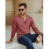 COOFANDY Men’s Henley T-Shirt Long Sleeve Casual Lightweight Pullover Shirts Soft Stretch Basic Tees Fall Tops(Red)