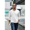 COOFANDY Men’s Henley T-Shirt Long Sleeve Casual Lightweight Pullover Shirts Soft Stretch Basic Tees Fall Tops(White)