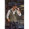 COOFANDY Men’s Herringbone Tweed Suit Vests Slim Fit Waistcoat Casual Business Dress Vest(Green)