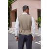 COOFANDY Men’s Herringbone Tweed Suit Vests Slim Fit Waistcoat Casual Business Dress Vest(Khaki)