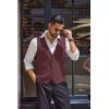 COOFANDY Men’s Herringbone Tweed Suit Vests Slim Fit Waistcoat Casual Business Dress Vest(Red)